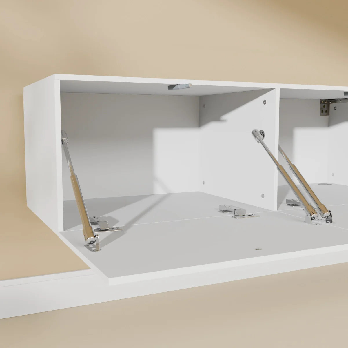 Mora Meuble Télé pour TV | Suspendu ou sur pied | 200 cm Blanc