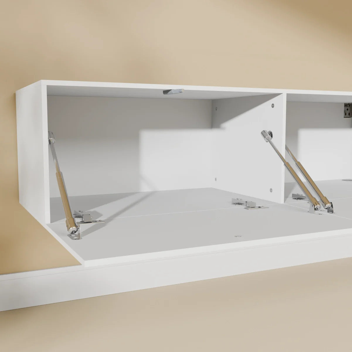 Mora Meuble Télé pour TV | Suspendu ou sur pied | 240 cm Blanc