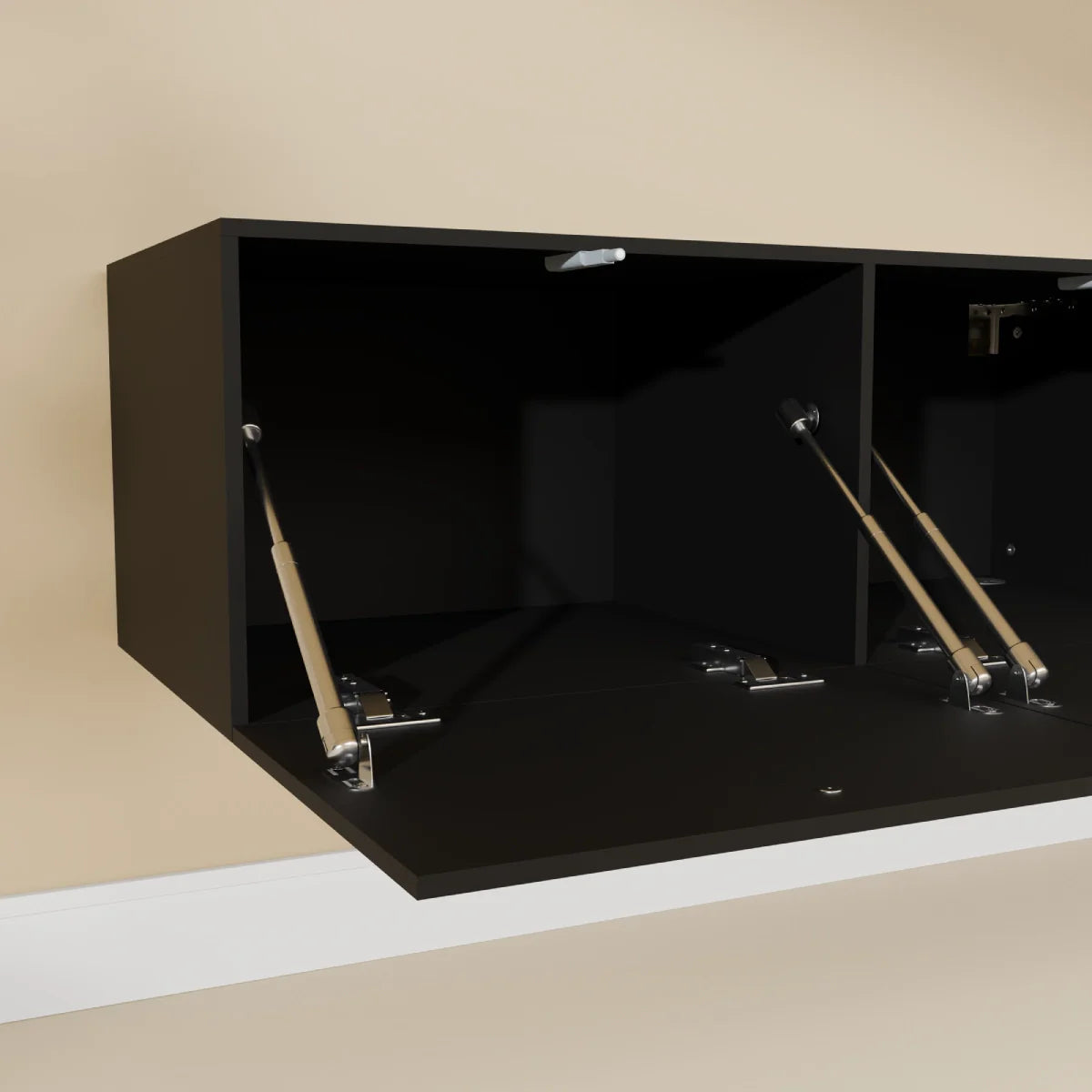 Mora Meuble Télé pour TV | Suspendu ou sur pied | 180 cm Noir