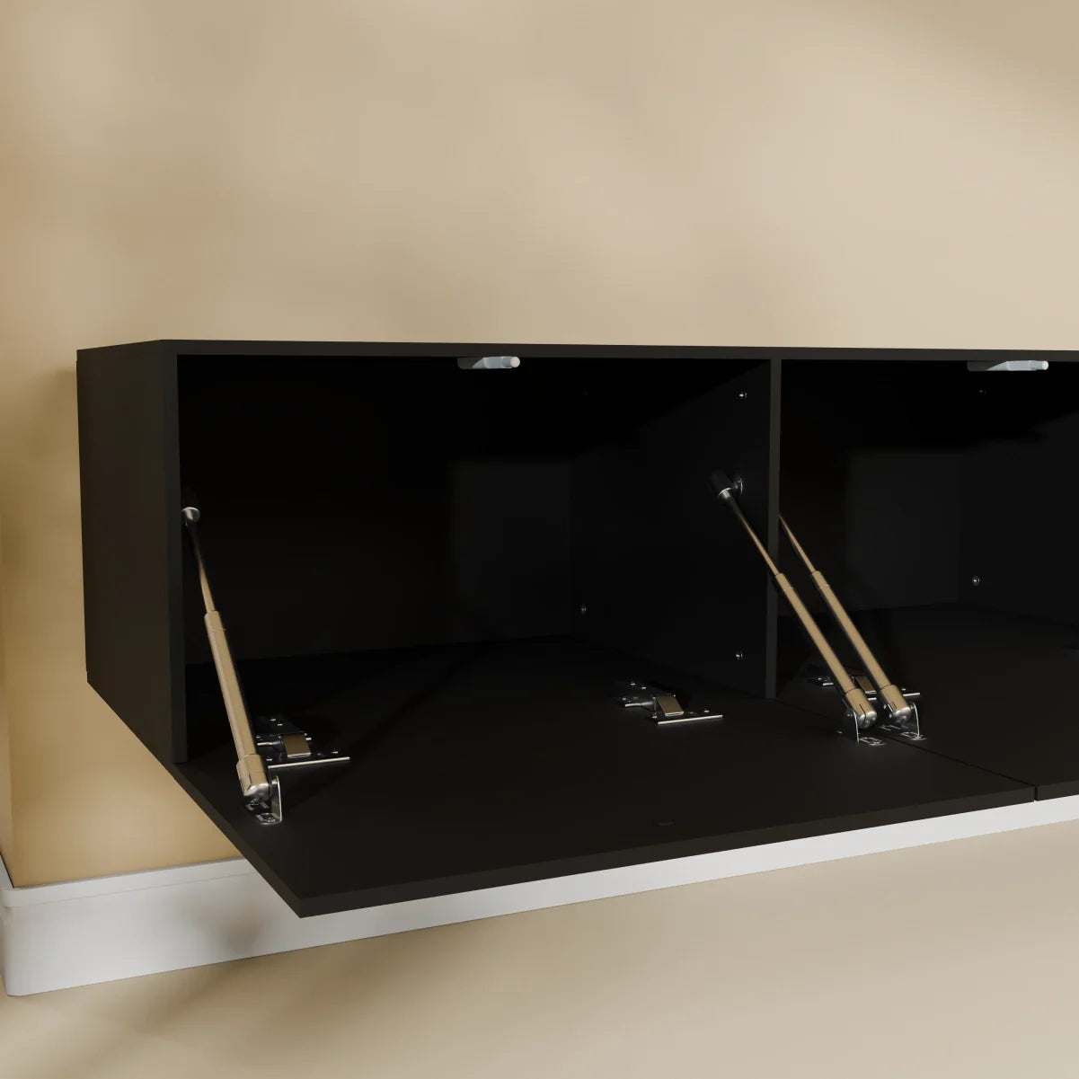 Mora Meuble Télé pour TV | Suspendu ou sur pied | 300 cm Noir