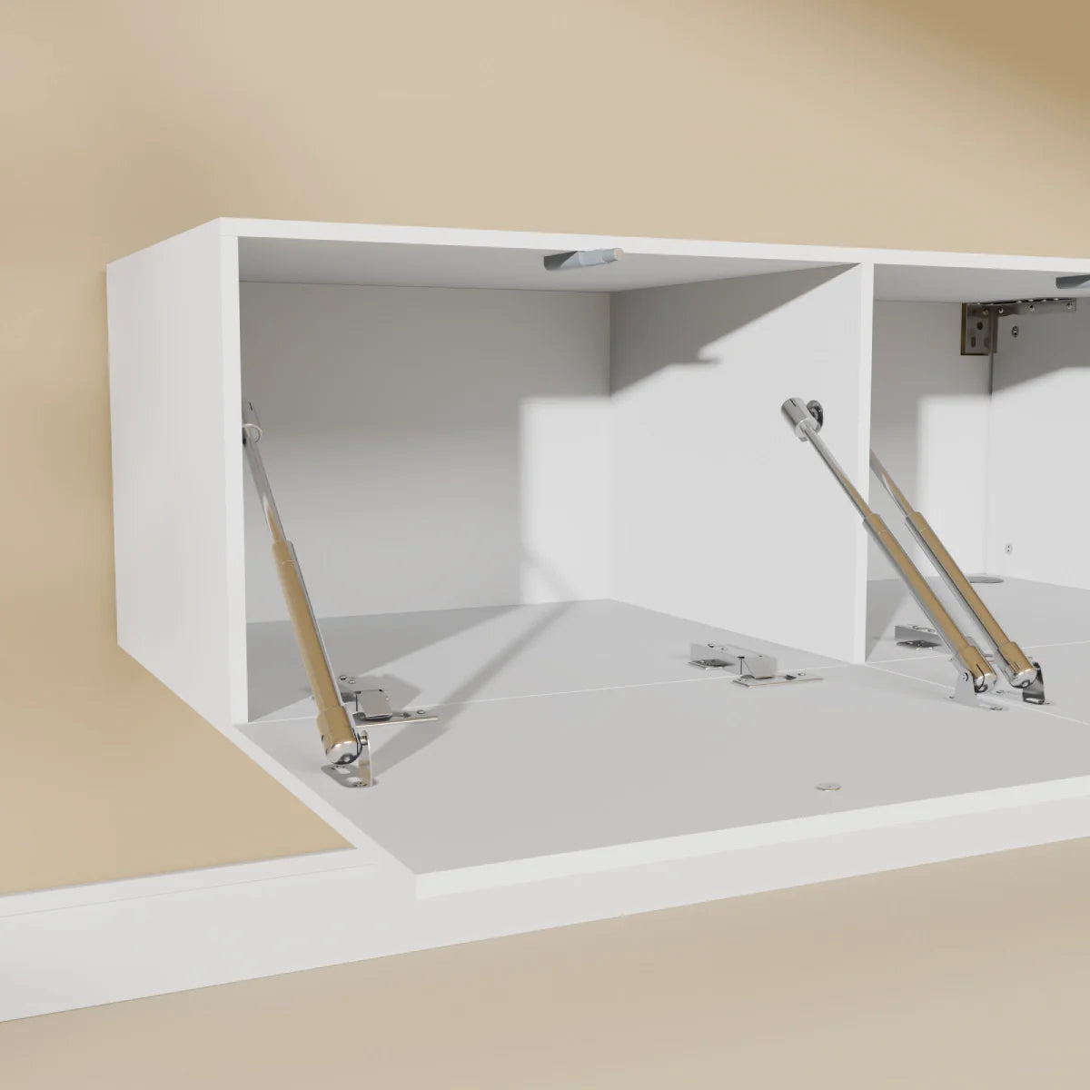 Mora Meuble Télé pour TV | Suspendu ou sur pied | 180 cm Blanc