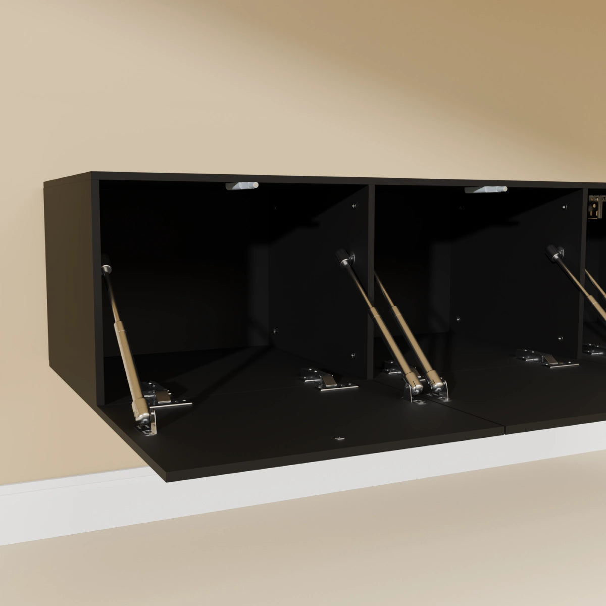 Mora Meuble Télé pour TV | Suspendu ou sur pied | 120 cm Noir