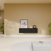 Mora Meuble Télé pour TV | Suspendu ou sur pied | 120 cm Noir