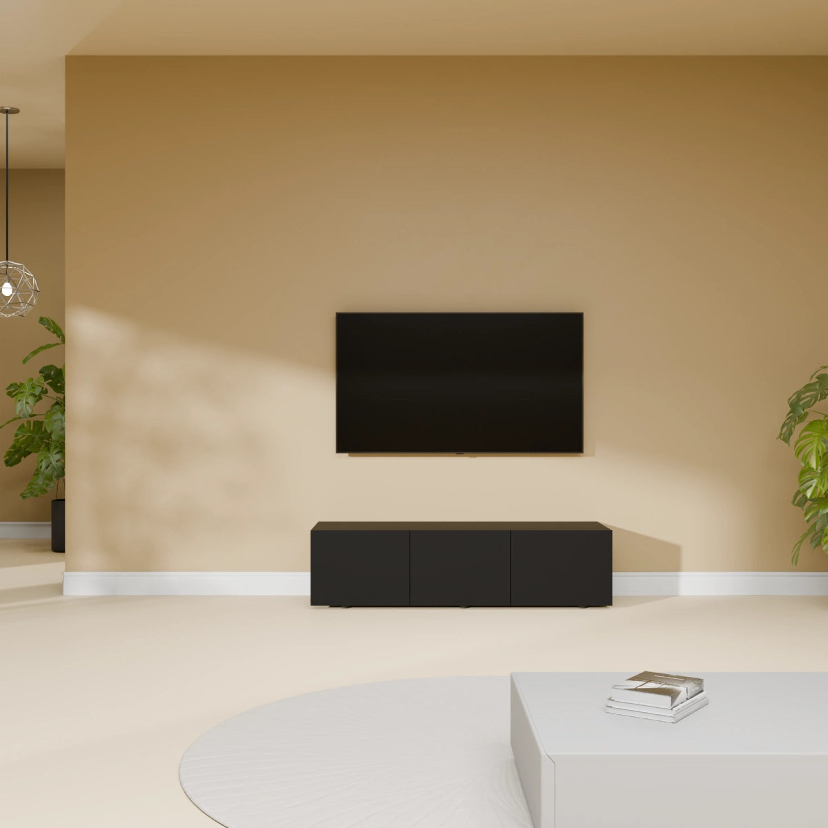 Mora Meuble Télé pour TV | Suspendu ou sur pied | 120 cm Noir